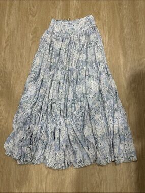 Free People| Paisley Print Tiered Midi Skirt (size S)